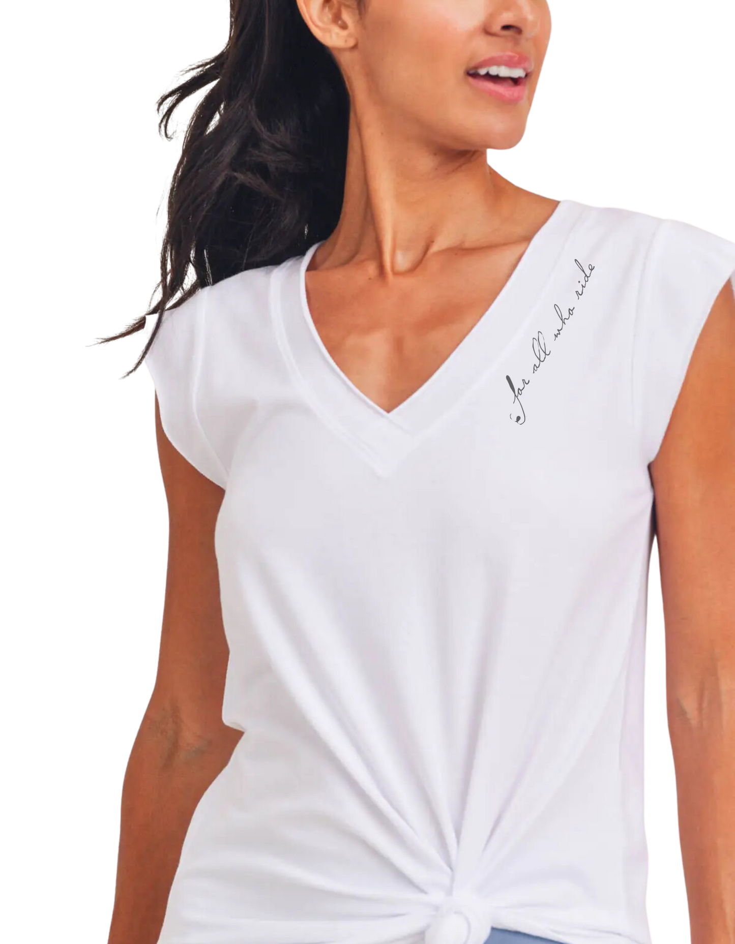 Raw Hem V-Neck Tee