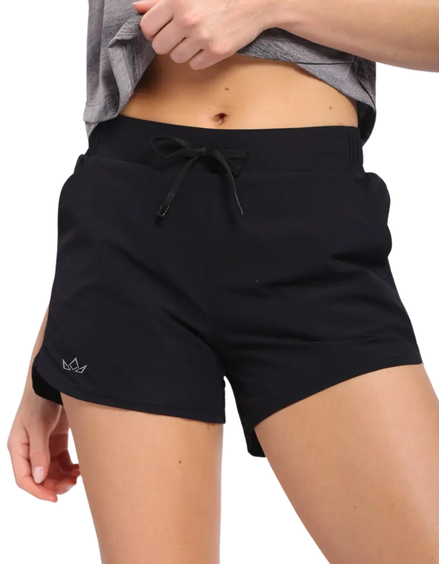 Lined Curve Hem Shorts