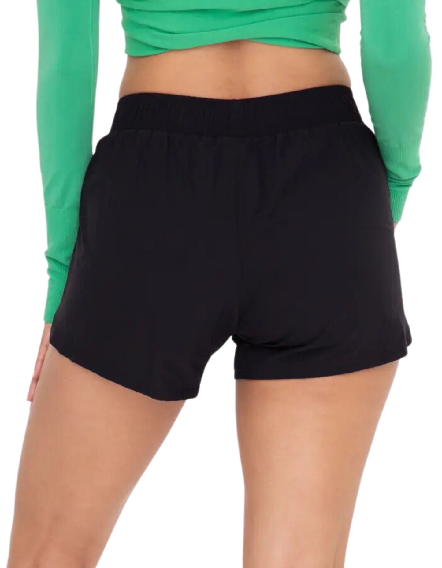Lined Curve Hem Shorts