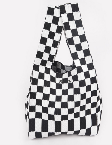 Checkered Woven Bag