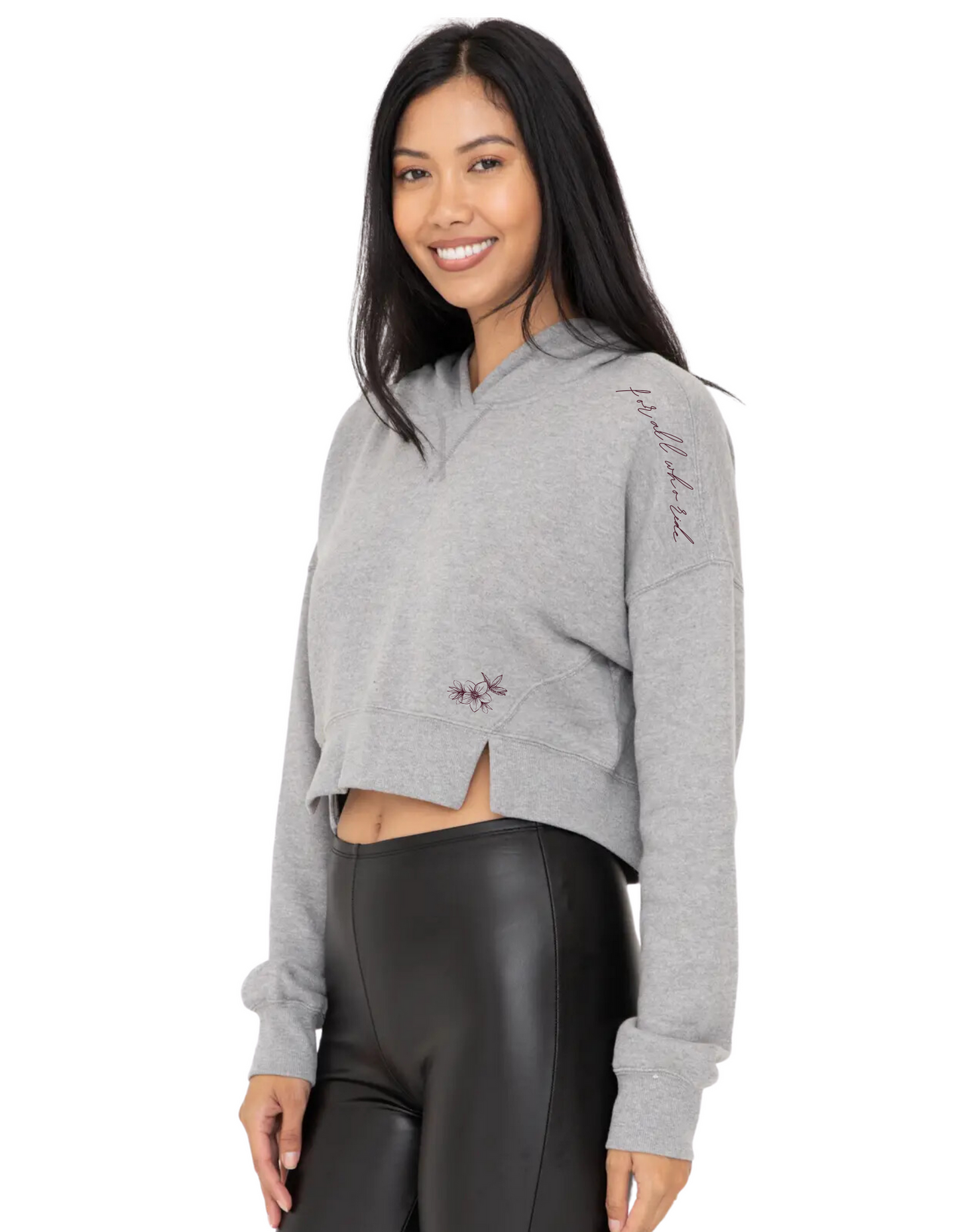 For All Who Ride Crop Hoodie