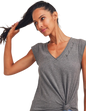 Raw Hem V-Neck Tee