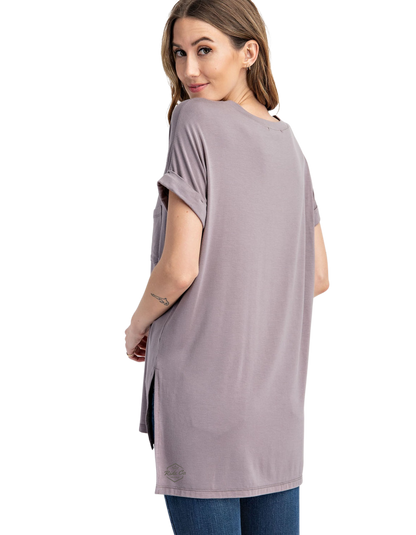 V Neck Oversize Pocket Tee